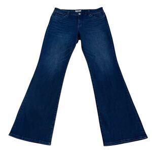 Kut From The Kloth Natalie Flare Jeans 14 Dark Blue Wash Stretchy Mid Rise